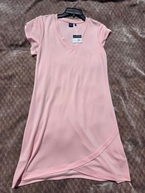 Kaari Blue Pink Blush V-Neck Top